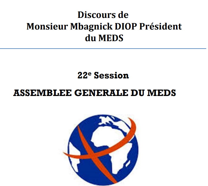 Assemblée Générale du MEDS 2022: Discours du Président Mbagnick DIOP