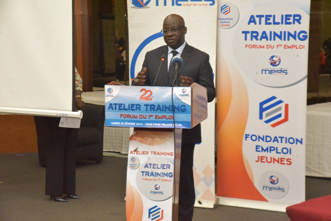 Atelier Training Préparatoire du Forum du 1er Emploi 22éme Edition Discours de Monsieur Mbagnick Diop Président du MEDS