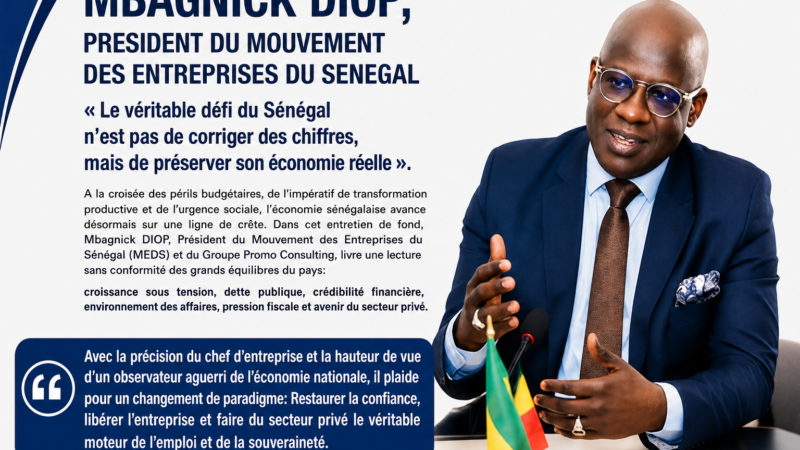 MBAGNICK DIOP : « LE VÉRITABLE DÉFI DU SÉNÉGAL N’EST PAS DE CORRIGER DES CHIFFRES, MAIS DE PRÉSERVER SON ÉCONOMIE RÉELLE »